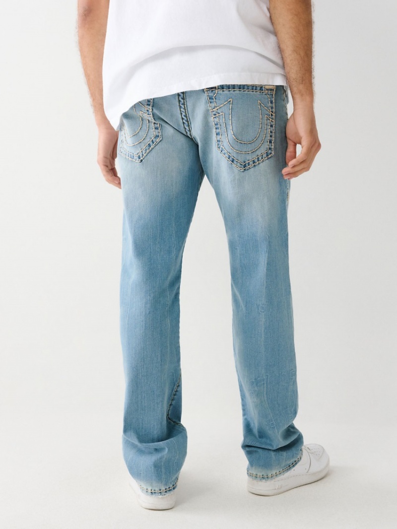 Big T & Super T Stitch True Religion Ricky Super T Stitch Droit Jean Homme Blanche Bleu | SJP-69374939