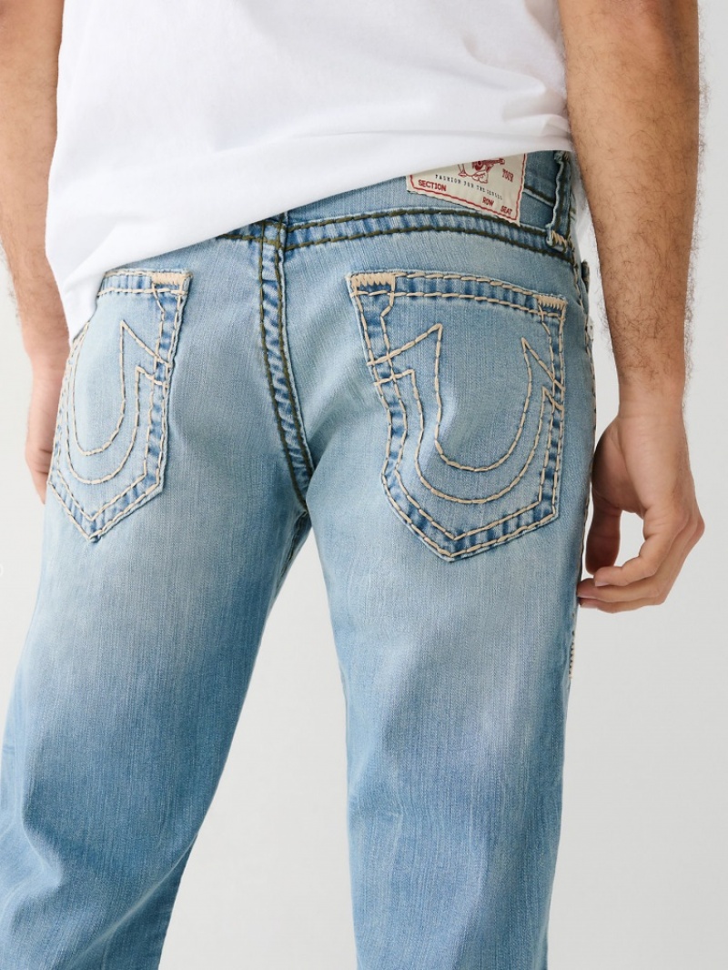 Big T & Super T Stitch True Religion Ricky Super T Stitch Droit Jean Homme Blanche Bleu | SJP-69374939