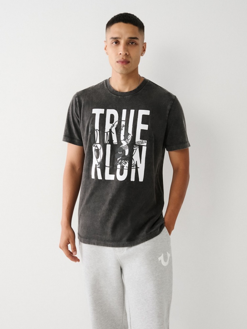 T Shirts True Religion Buddha Logo Homme Bleu | XPD-20124846