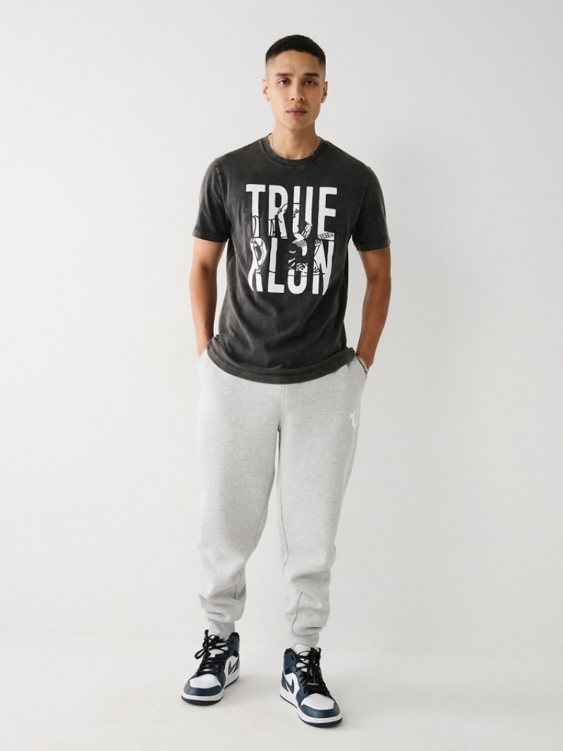 T Shirts True Religion Buddha Logo Homme Bleu | XPD-20124846