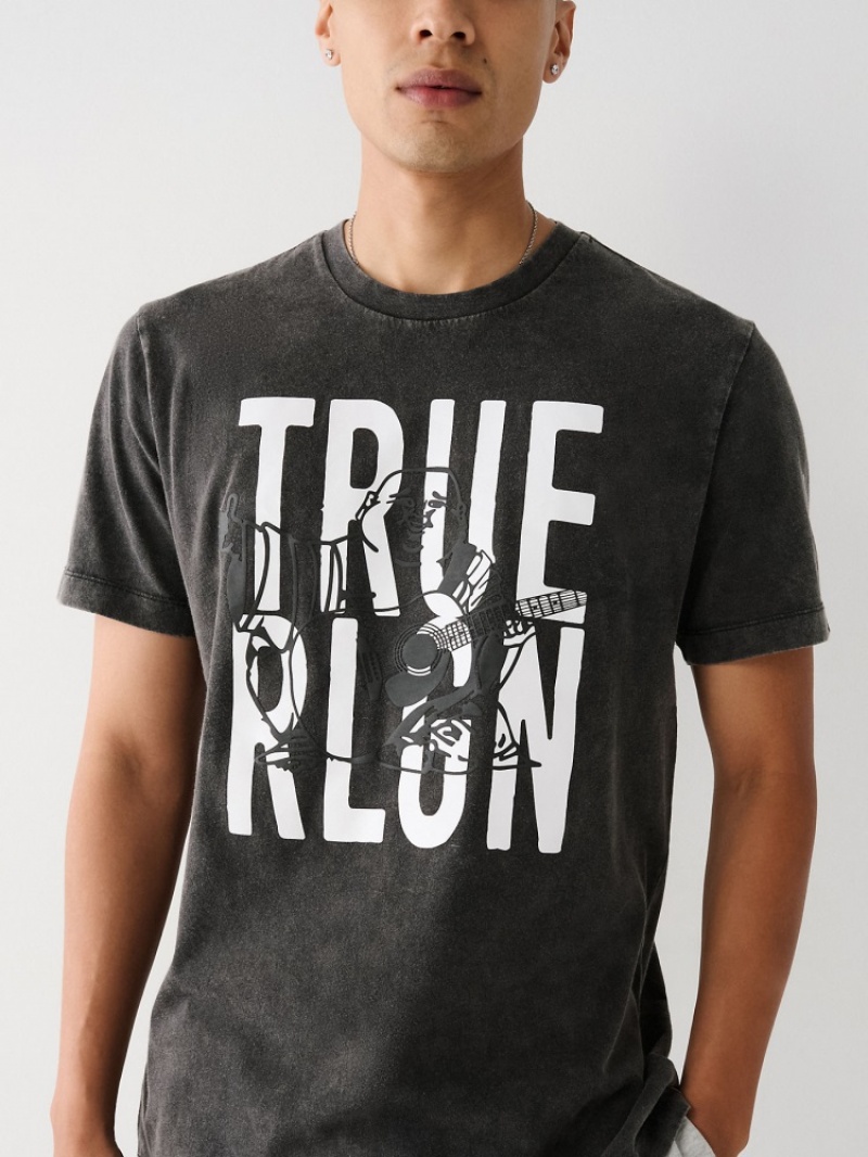 T Shirts True Religion Buddha Logo Homme Bleu | XPD-20124846