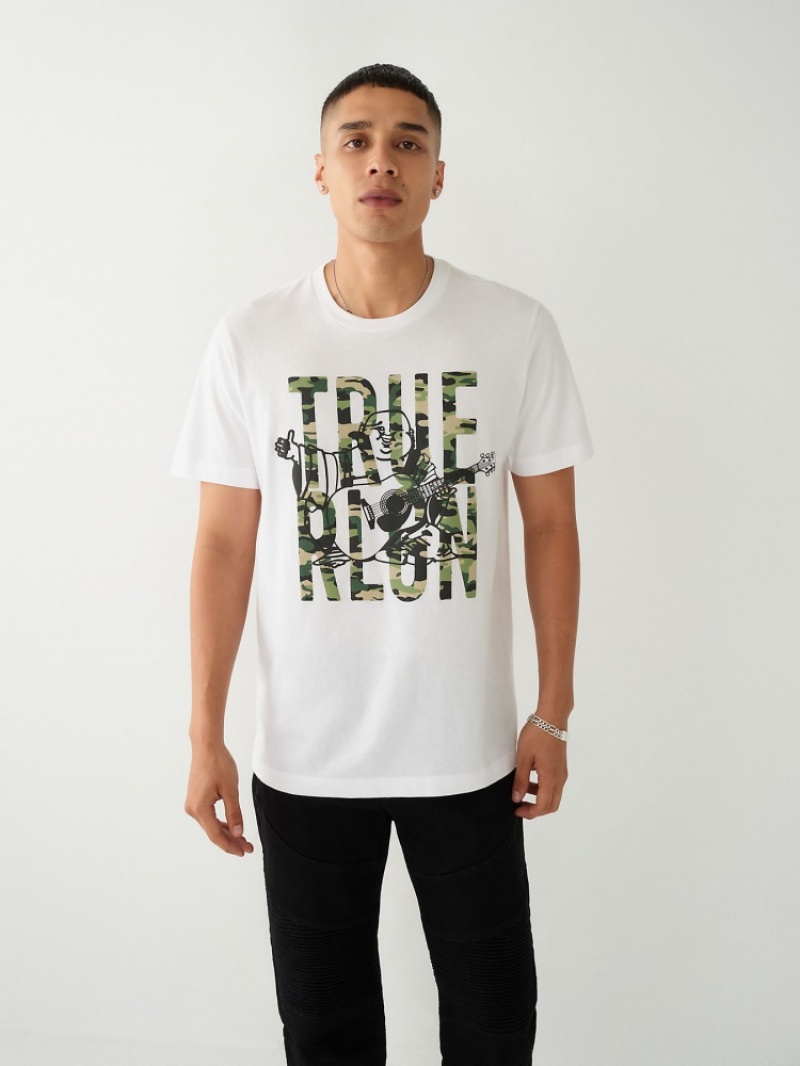 T Shirts True Religion Buddha Logo Homme Jaune | JVA-94729493