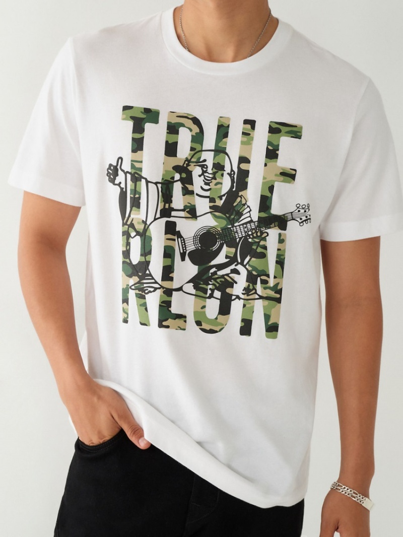 T Shirts True Religion Buddha Logo Homme Jaune | JVA-94729493