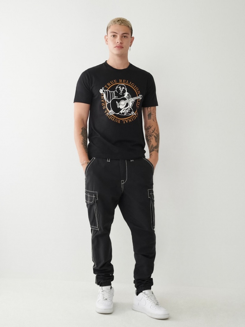 T Shirts True Religion Buddha Logo Homme Noir | KOT-62251393