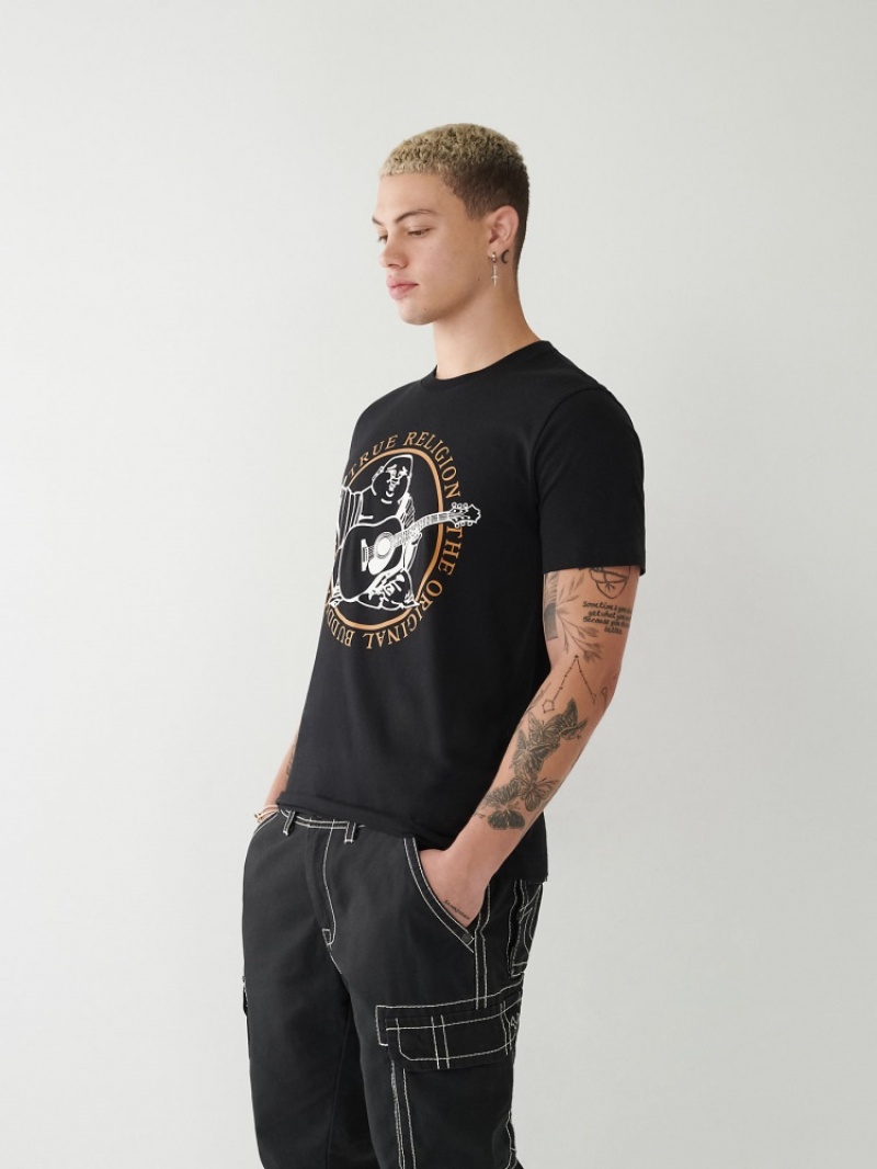 T Shirts True Religion Buddha Logo Homme Noir | KOT-62251393