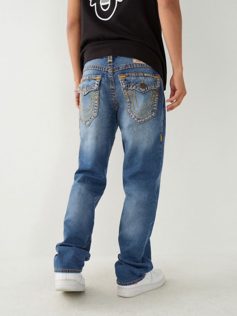 Big T & Super T Stitch True Religion Ricky Super T Stitch Droit Jean Homme Bleu | DAB-07704175