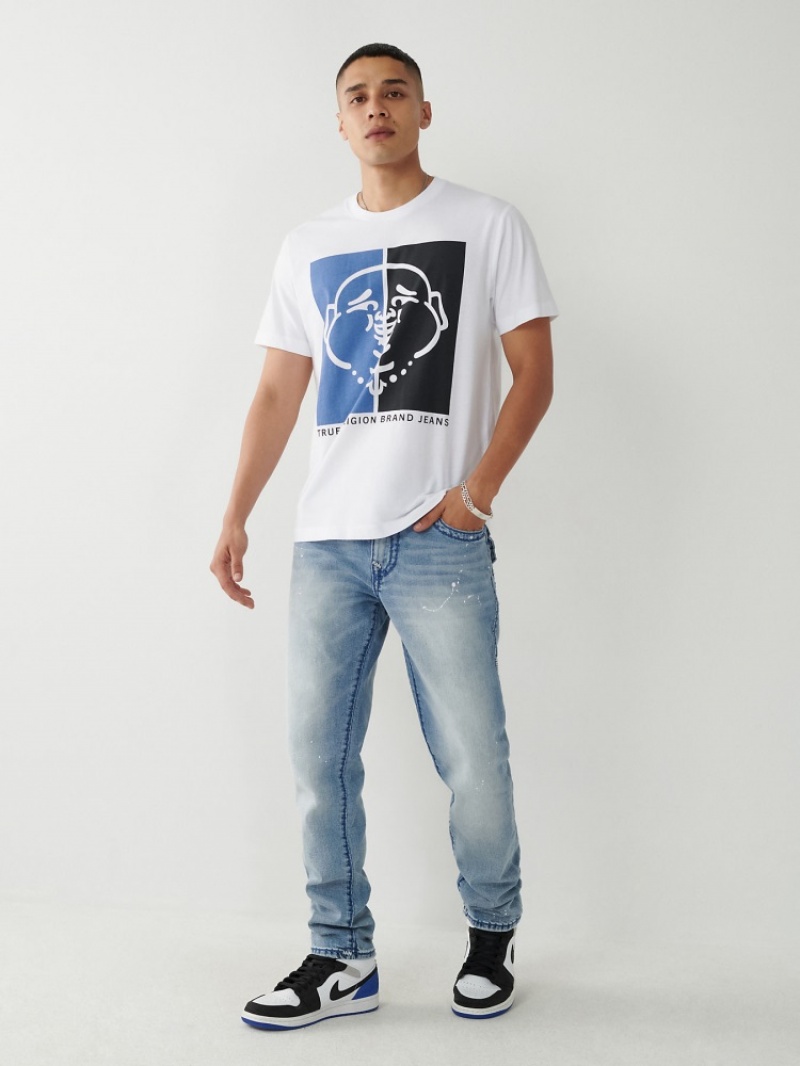 T Shirts True Religion Buddha Logo Homme Bleu Marine | WAR-83347205