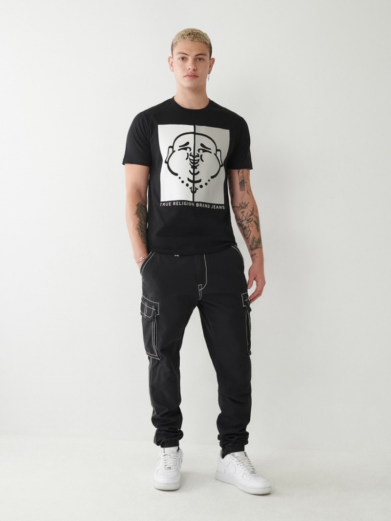 T Shirts True Religion Buddha Logo Homme Bleu Marine | RHZ-02291866