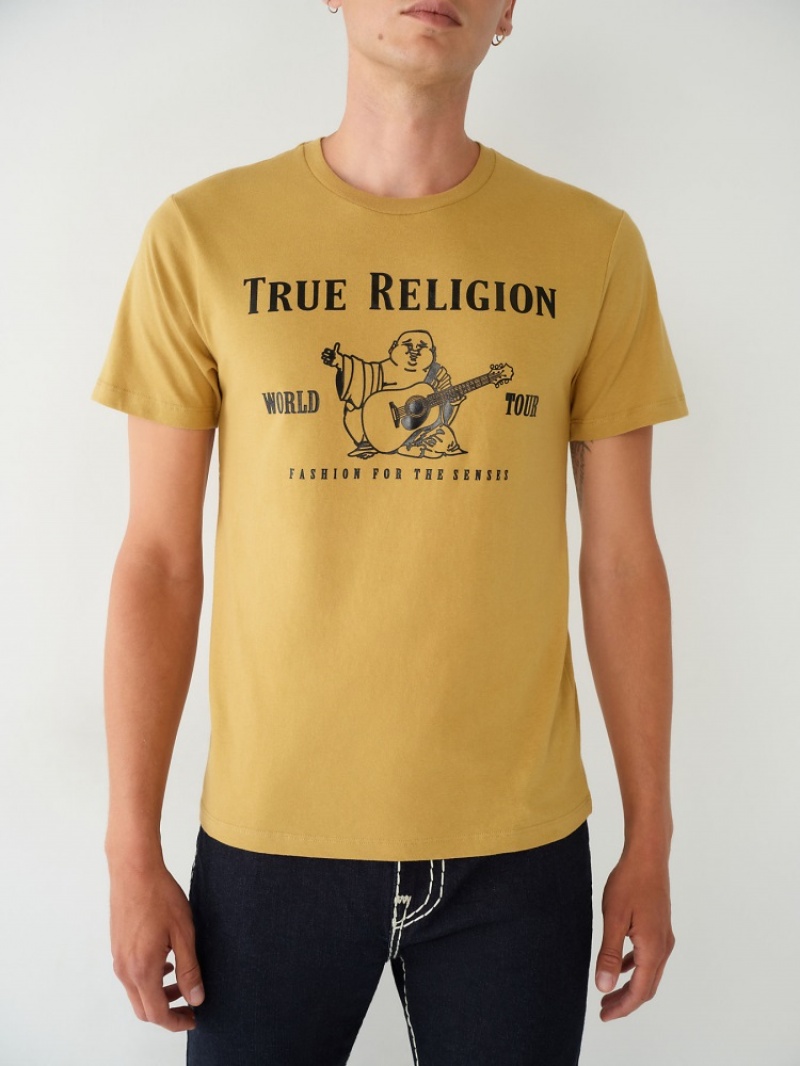 T Shirts True Religion Buddha Logo Homme Bleu | DDX-97106933