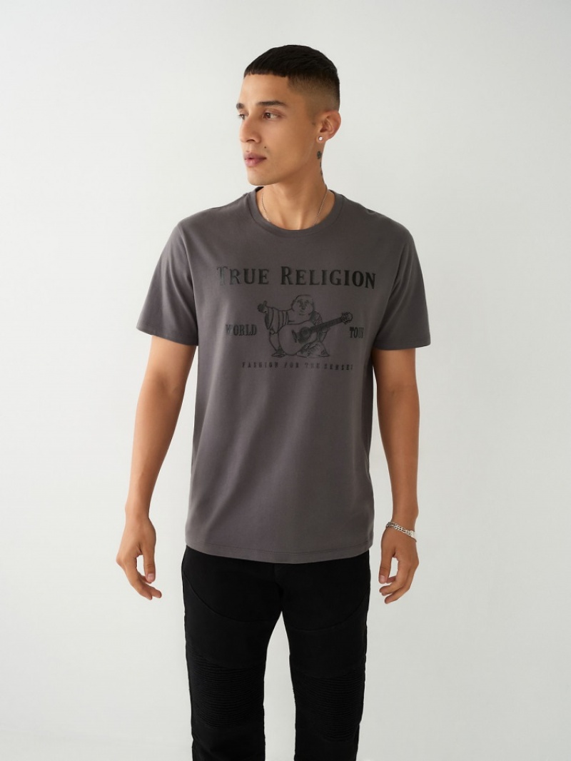 T Shirts True Religion Buddha Logo Homme Noir | SKS-65481005