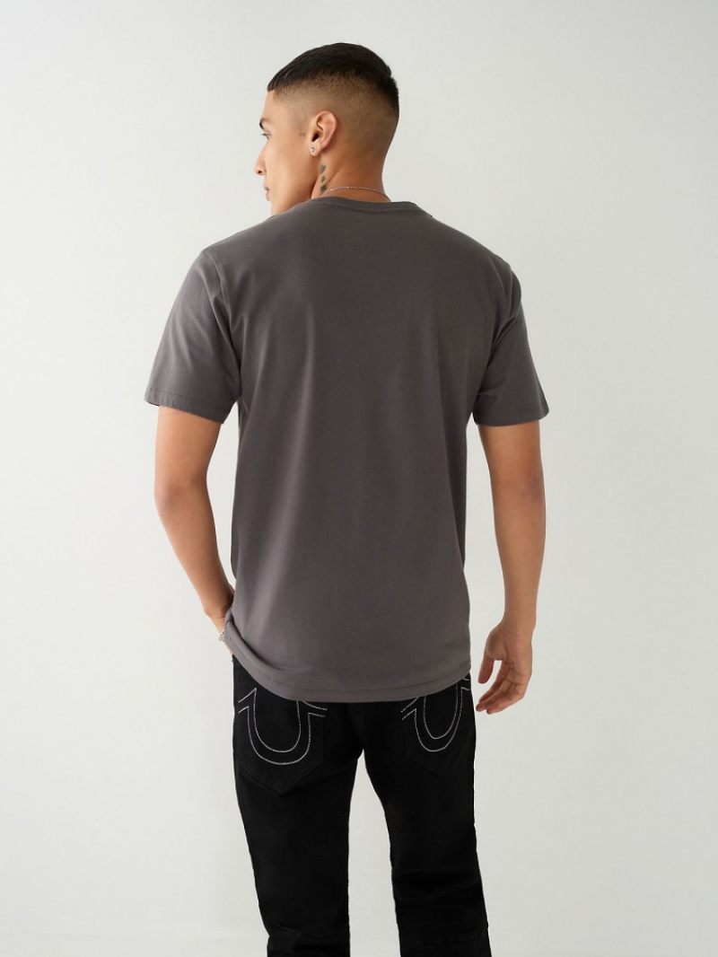 T Shirts True Religion Buddha Logo Homme Noir | SKS-65481005