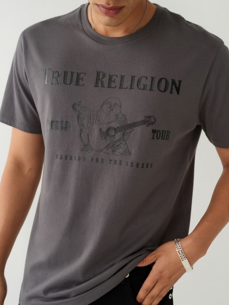 T Shirts True Religion Buddha Logo Homme Noir | SKS-65481005