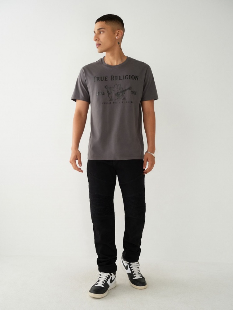 T Shirts True Religion Buddha Logo Homme Noir | SKS-65481005