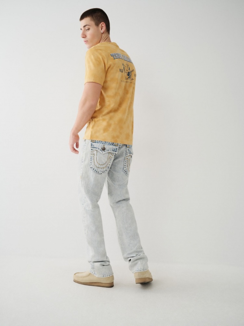 Big T & Super T Stitch True Religion Ricky Super T Stitch Droit Jean Homme Blanche Bleu Marine | LYC-50288891