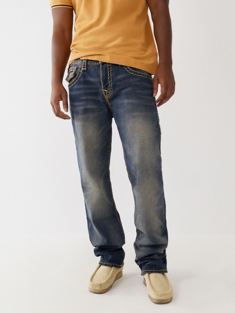 Big T & Super T Stitch True Religion Ricky Super T Stitch Droit Jean Homme Bleu Marine | BZO-76327332