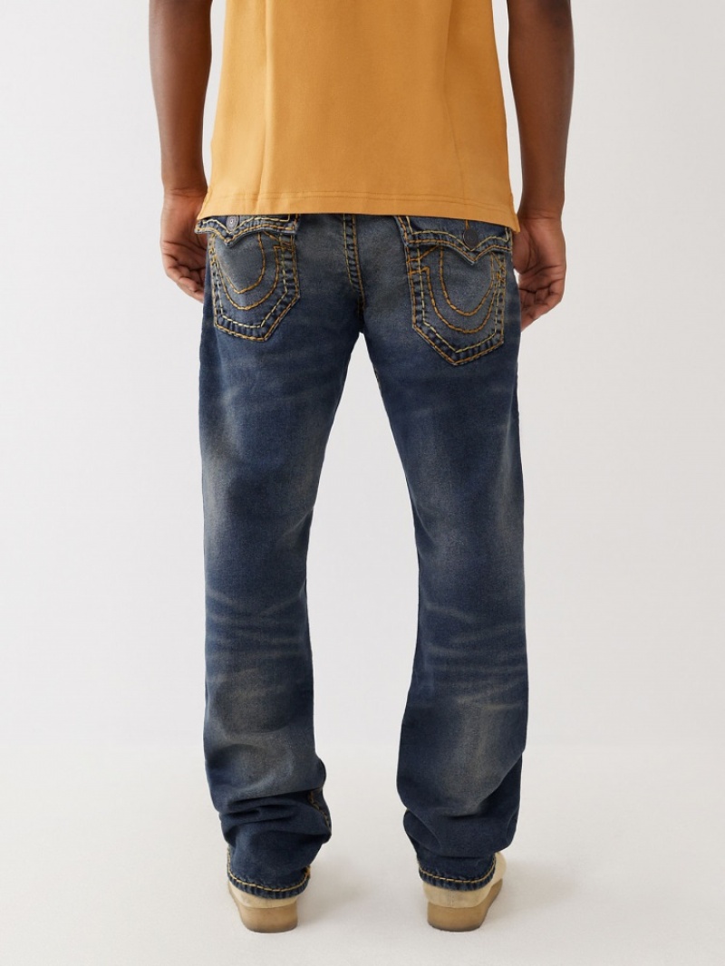 Big T & Super T Stitch True Religion Ricky Super T Stitch Droit Jean Homme Bleu Marine | BZO-76327332