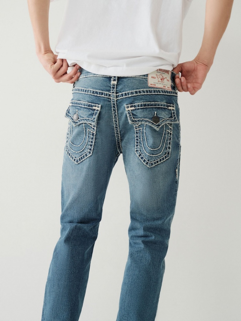 Big T & Super T Stitch True Religion Ricky Super T 7-pocket Droit Jean Homme Orange Rose | DQN-34037801