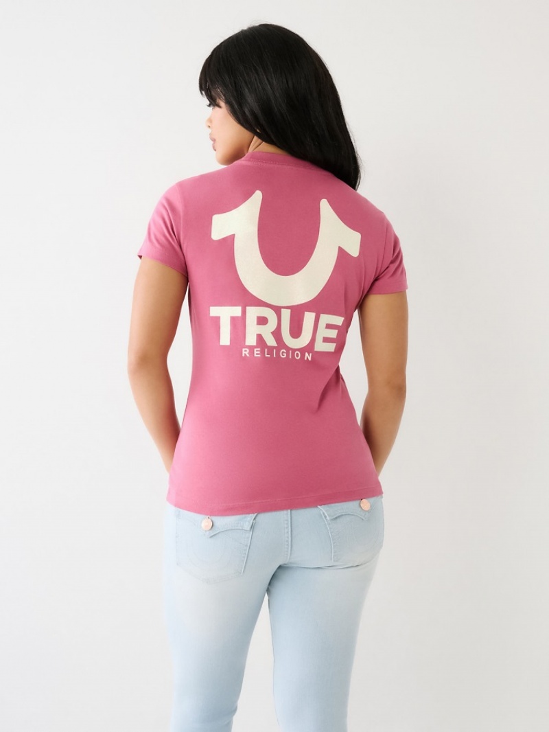 T Shirts True Religion Horseshoe Logo Femme Kaki | JXL-50977351