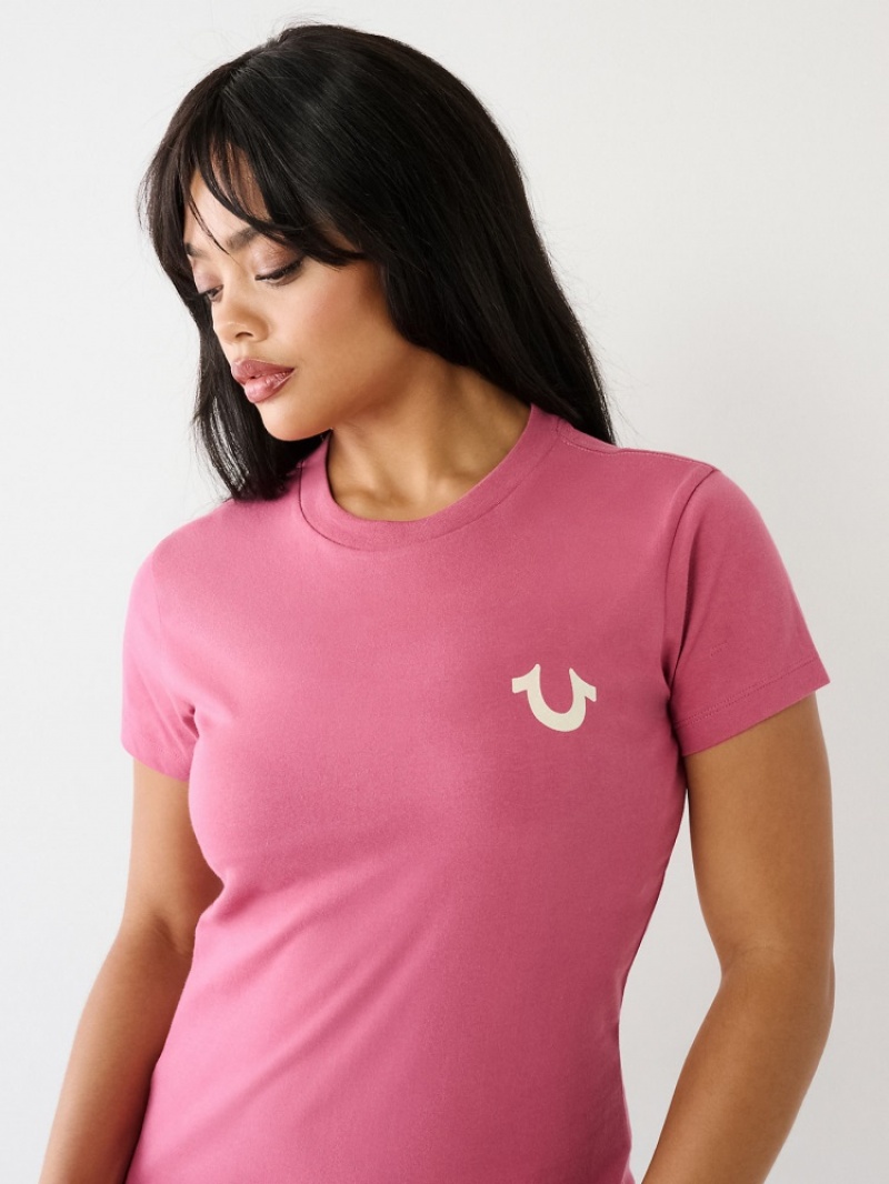 T Shirts True Religion Horseshoe Logo Femme Kaki | JXL-50977351