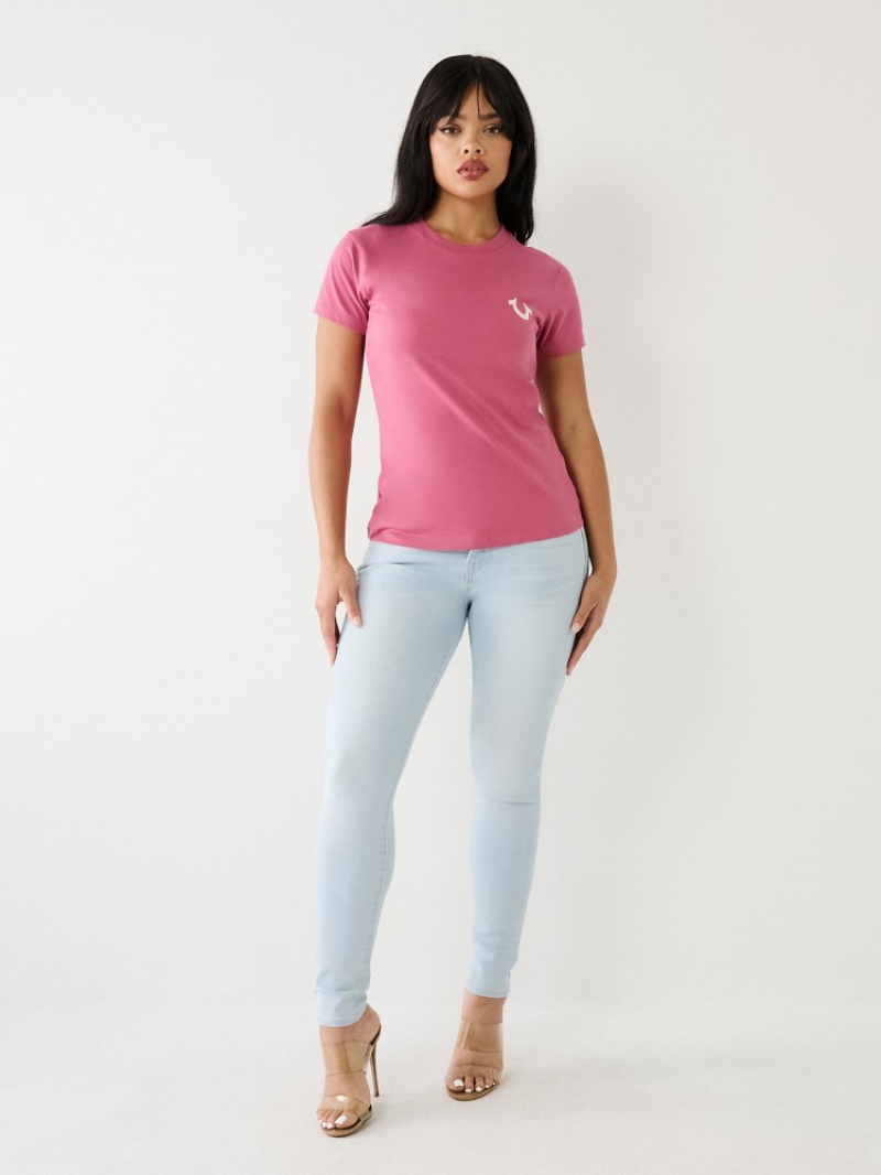 T Shirts True Religion Horseshoe Logo Femme Kaki | JXL-50977351