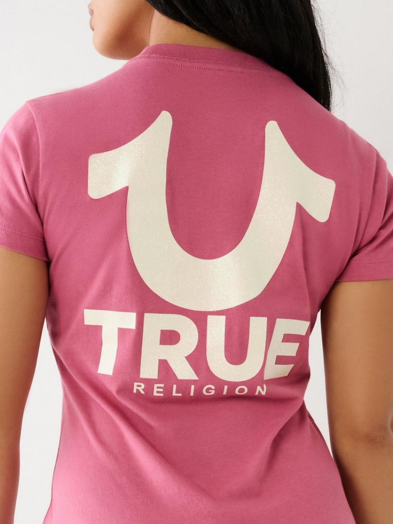 T Shirts True Religion Horseshoe Logo Femme Kaki | JXL-50977351