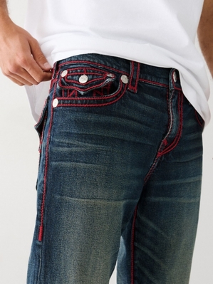 Big T & Super T Stitch True Religion Ricky Rope Stitch Droit Jean Homme Kaki | TQY-48363086