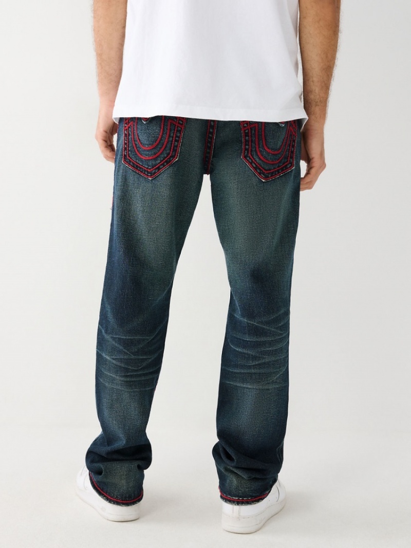 Big T & Super T Stitch True Religion Ricky Rope Stitch Droit Jean Homme Kaki | TQY-48363086