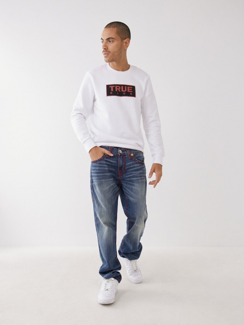 Big T & Super T Stitch True Religion Ricky Red Stitch Super T Jean Homme Beige | GRW-05337262