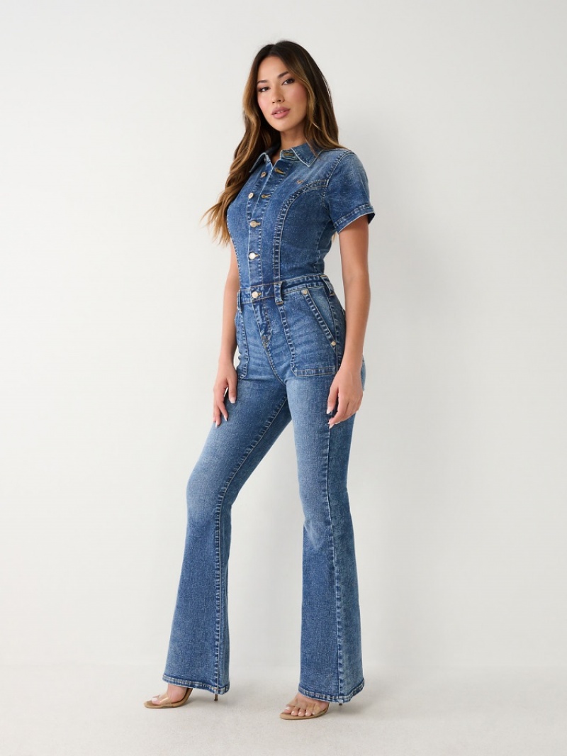 Body True Religion Denim Flare Femme Blanche Noir | DZN-01024992