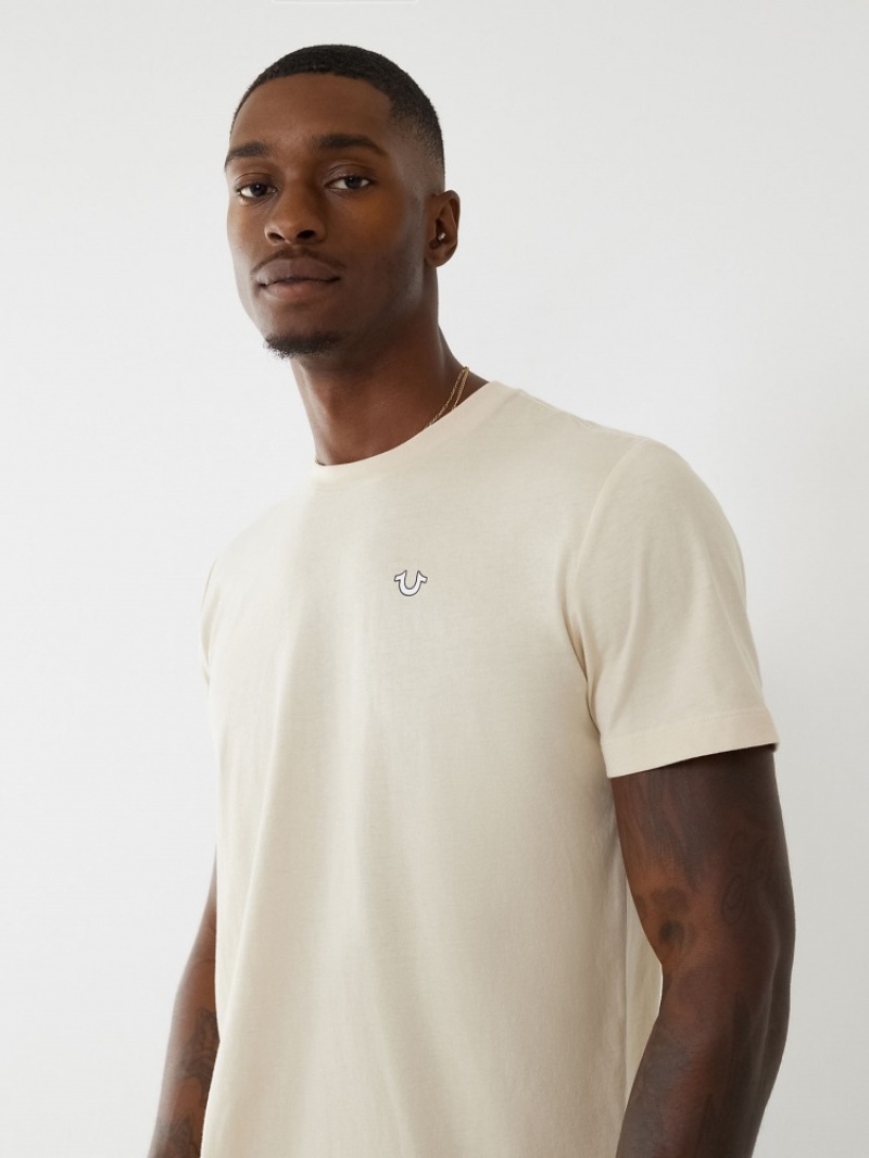 T Shirts True Religion Buddha Logo Homme Jaune | XBM-99208817