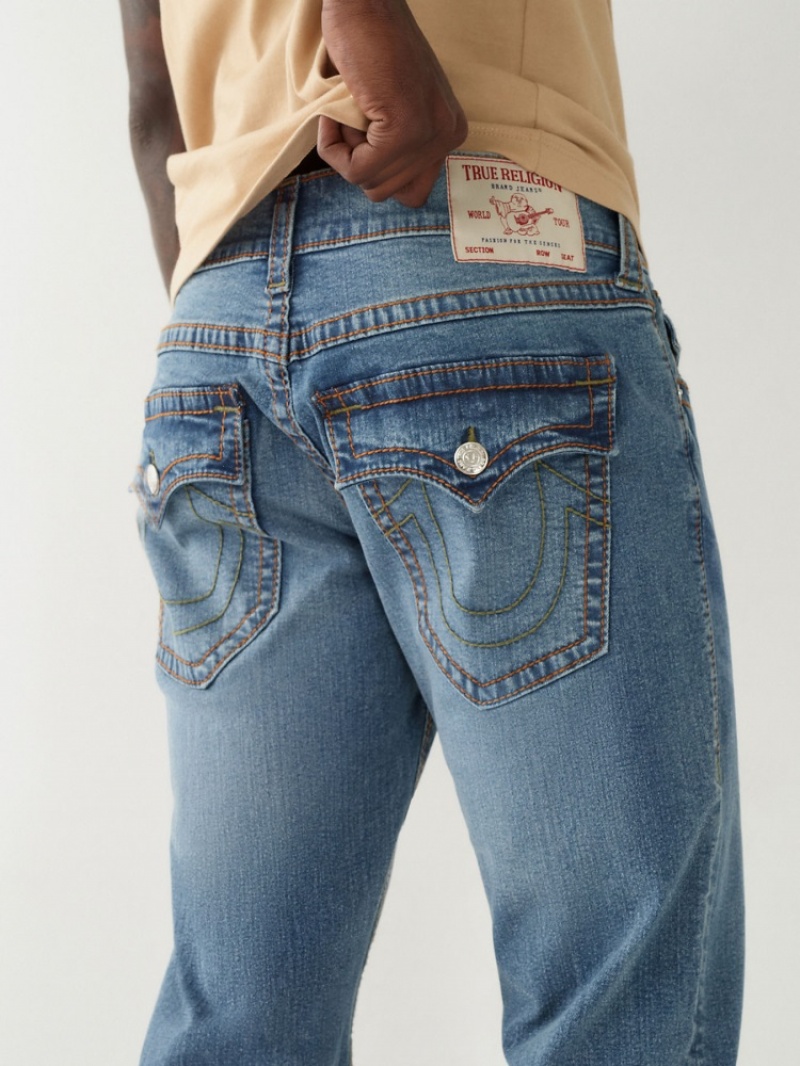 Big T & Super T Stitch True Religion Ricky Big T Stitch Droit Jean Homme Bleu | MPB-47907162