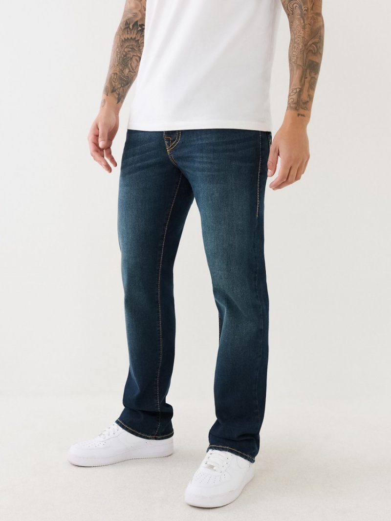 Big T & Super T Stitch True Religion Ricky Big T Stitch Droit Jean Homme Bleu | IJM-55539270