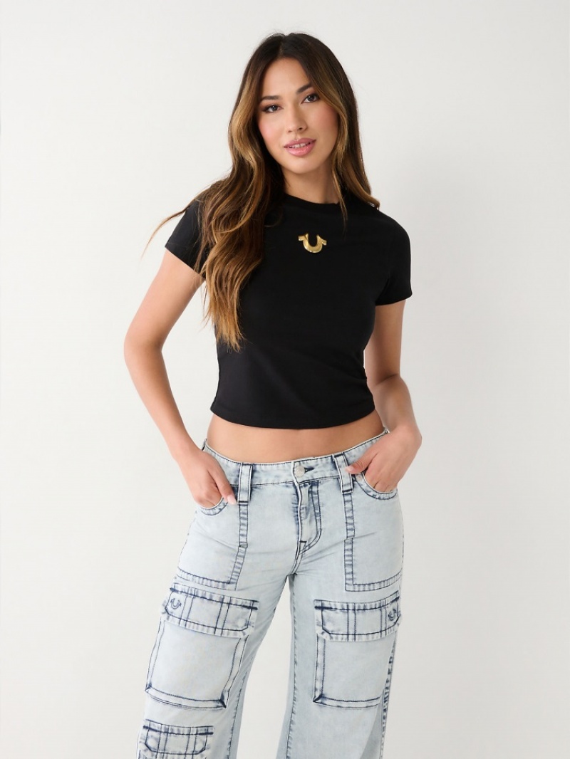 T Shirts True Religion Horseshoe Baby Femme Bleu | WOM-65293373