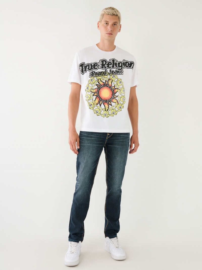 T Shirts True Religion Blazing Shoey Graphique Relaxed Homme Bleu | RUA-19006440